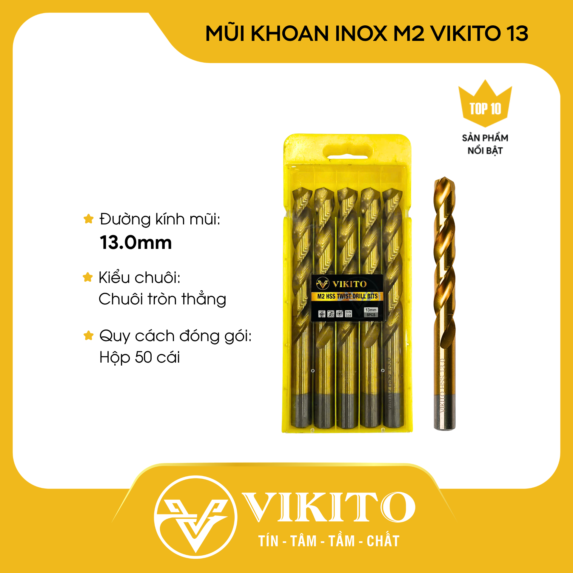 Mũi khoan inox M2 VIKITO 13
